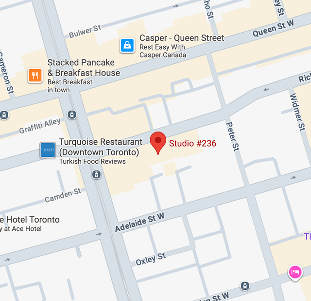 Map of Toronto showing Rainbow Railroad office